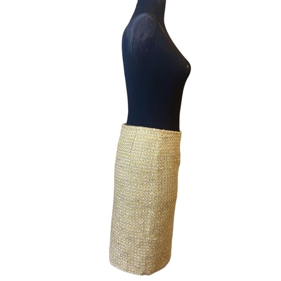 Vintage Calvin Klein Yellow Cream Tweed Pencil Skirt 2P - Picture 10 of 16